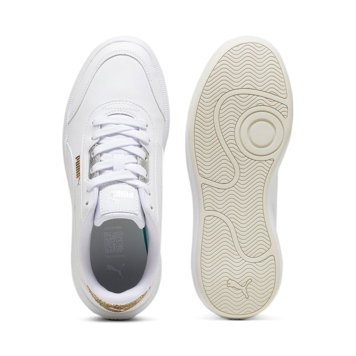 TORI METALLIC SHINE PUMA WHITE - PUMA GOLD - Runner