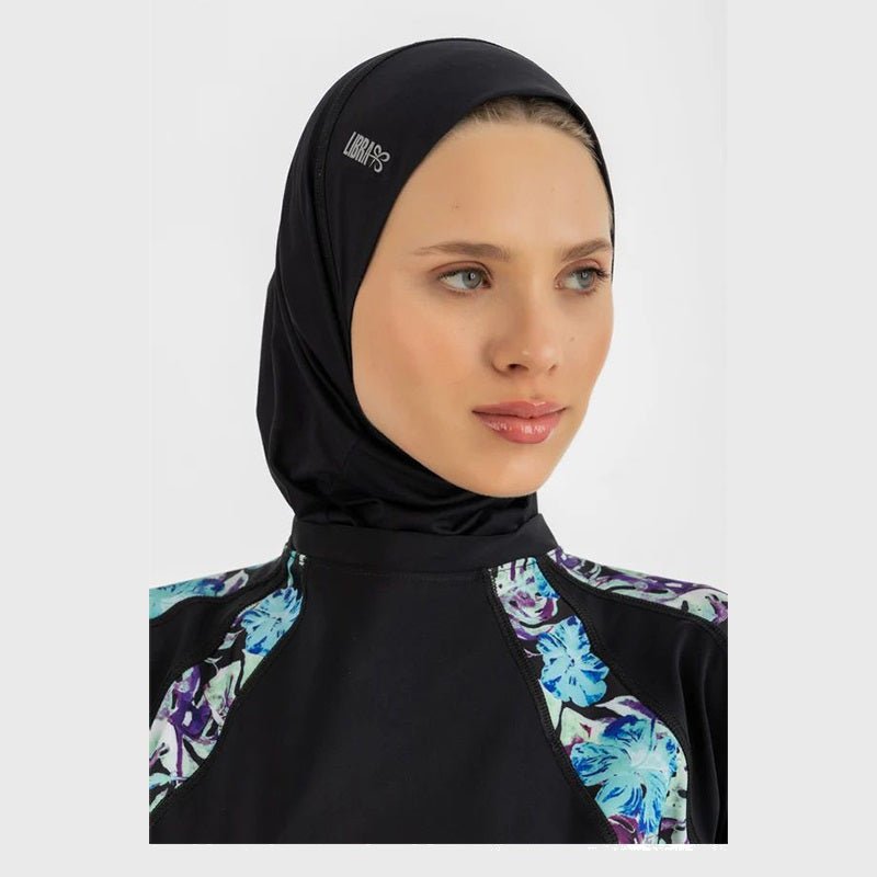 Ultra-Fit Swim Hijab - Black - Runner
