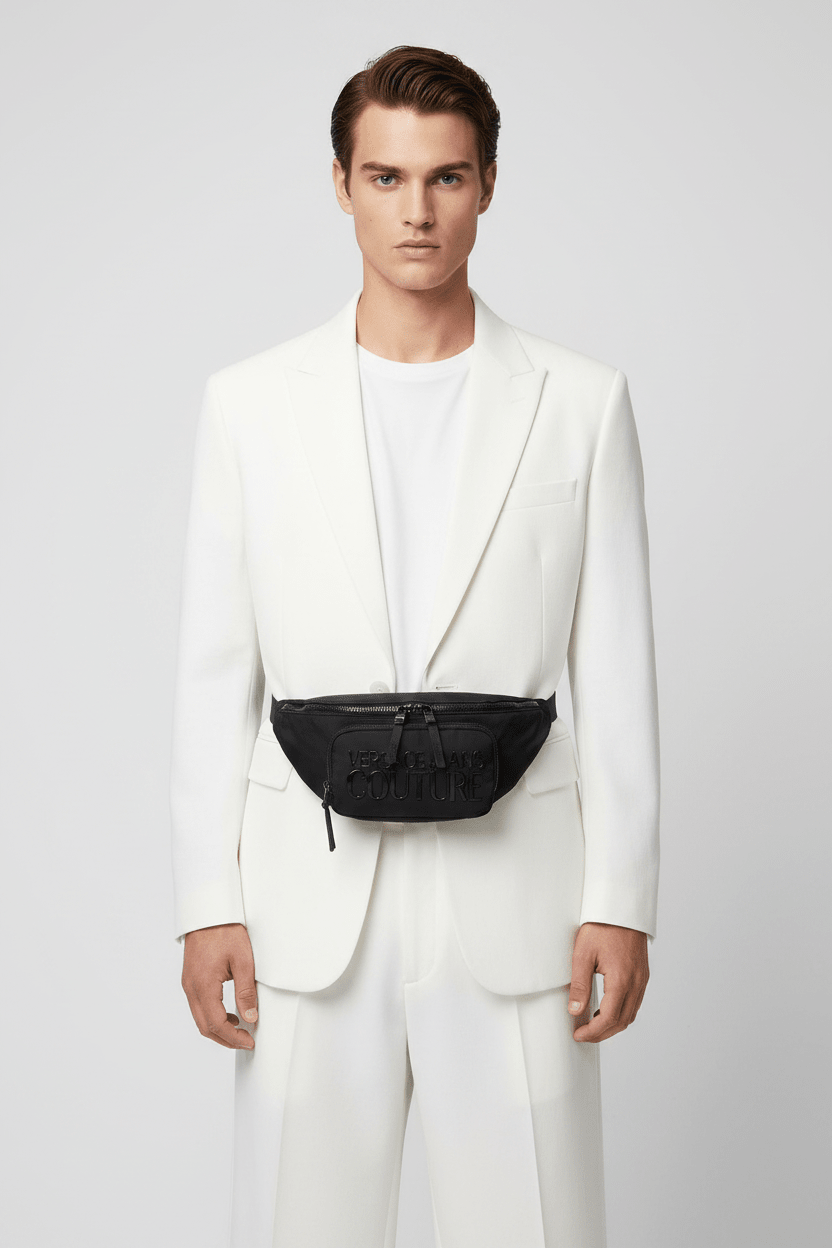 VERSACE COUTURE Range Iconic Logo-Belt Bag-Black- VB5 - Runner