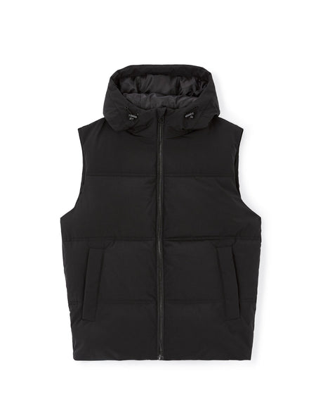 Warm sleeveless hooded down jacket - black - Runner