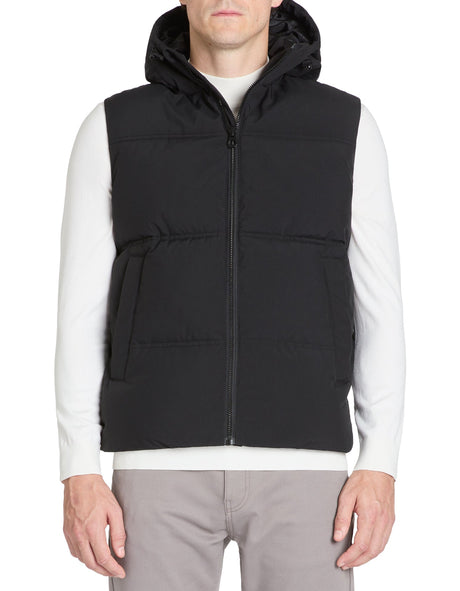 Warm sleeveless hooded down jacket - black - Runner