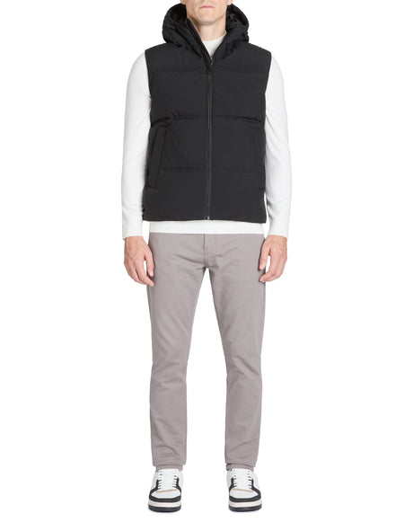 Warm sleeveless hooded down jacket - black - Runner