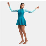 Womans Long Sleeve Swim Dress - Runner