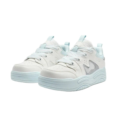 XTEP Women's Skateboarding Shoes Canvas White/Moonstone Blue/Silver 310014 - 3 XEW8 - Runner